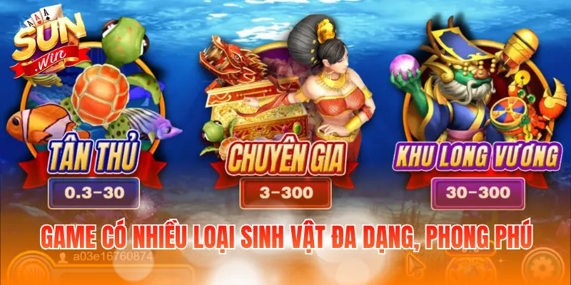 Game có nhiều loại sinh vật đa dạng, phong phú